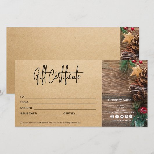 kerstcadeau Boerderij voor draagpapier, Vintage (Voorkant / Achterkant)