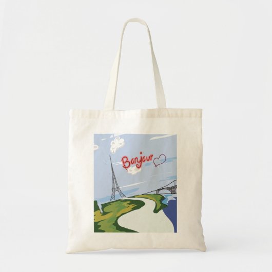 kerstcadeau bonjour Paris canvas tas (Voorkant)