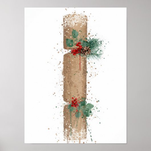 Kerstcadeau Boom Poster (Voorkant)