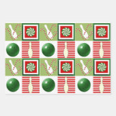 Kerstcadeau bowlen inpakpapier vel (Voorkant)