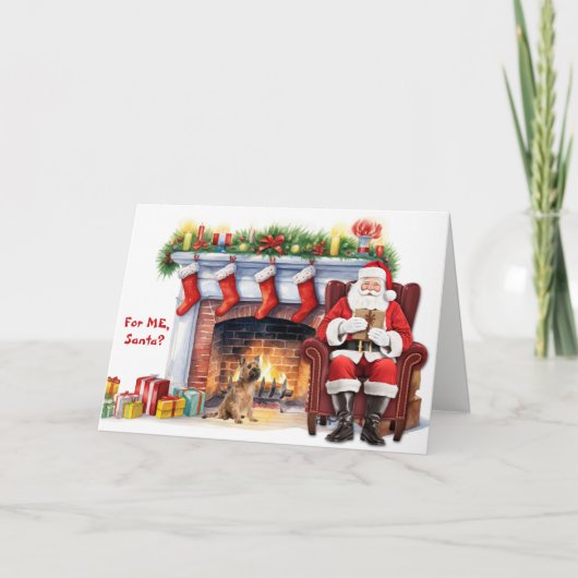 Kerstcadeau Cairn Terrier hond Kerstmis Feestdagen Kaart (Voorkant)