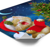 kerstcadeau Carol Kitten Santa Hat Tree-feestdag Poster (Hoek)