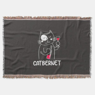 Kerstcadeau Catbernet wijn drinker Deken