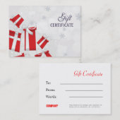kerstcadeau-certificaat kortingskaartje (Voorkant / Achterkant)