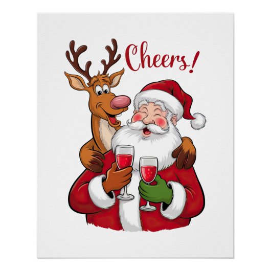Kerstcadeau Cheer Santa Claus Perfect Poster (Voorkant)