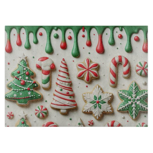 Kerstcadeau Croquette Bow Bling Glitter Xmas Snijplank (Voorkant)
