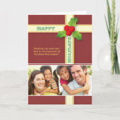 Kerstcadeau Custom Family Holiday Kaart (kastanjeb (Voorkant)