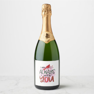 Kerstcadeau dat ik altijd bij je ben sparkling wijnetiket