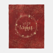 Kerstcadeau Deken Warme wensen Rood (Voorkant)