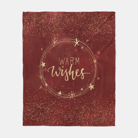 Kerstcadeau Deken Warme wensen Rood (Voorkant)