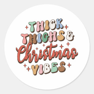 Kerstcadeau Dikke Dijen en Kerstvibes Ronde Sticker
