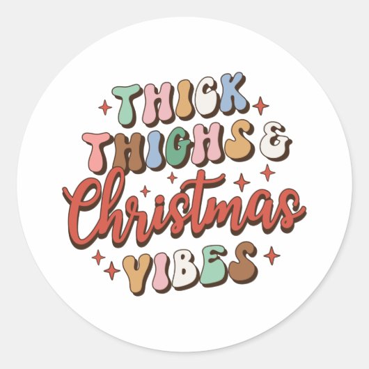 Kerstcadeau Dikke Dijen en Kerstvibes Ronde Sticker (Voorkant)