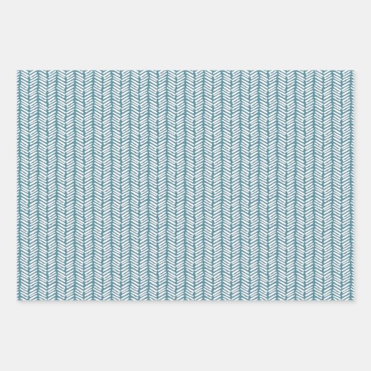kerstcadeau donkerrood Blauwgroen ijs blauw zigzag Inpakpapier Vel (Voorkant 3)