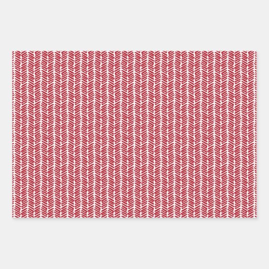 kerstcadeau donkerrood zigzag inpakpapier vel (Voorkant 2)