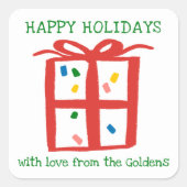Kerstcadeau Doodle KERST Vakantie Naar Van Label (Voorkant)