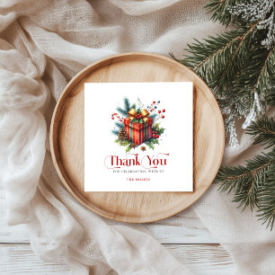 Kerstcadeau Doos, Bedankt Retro Typografie Servet