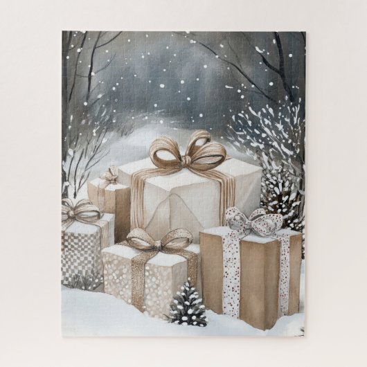 Kerstcadeau dozen Winter Sneeuw Legpuzzel (Verticaal)