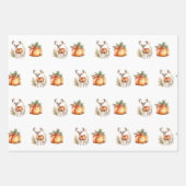 Kerstcadeau en herten inpakpapier vel (Voorkant 3)