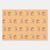 Kerstcadeau en herten inpakpapier vel (Voorkant 2)