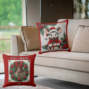 Kerstcadeau en Muis Worpkussen Kussen