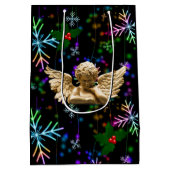 kerstcadeau, engelengel medium cadeauzakje (Achterkant)