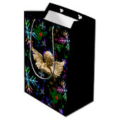 kerstcadeau, engelengel medium cadeauzakje (Achterkant Gekanteld)