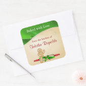 Kerstcadeau-etiket Gingerman Vierkante Sticker (Envelop)