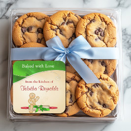 Kerstcadeau-etiket Gingerman Vierkante Sticker