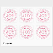 Kerstcadeau-etiket met JOY Merry Christmas Bericht Vierkante Sticker (Vel)
