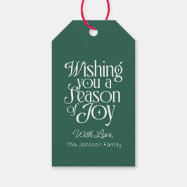 Kerstcadeau-etiket met naam Seizoen van vreugde Cadeaulabel