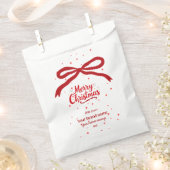 Kerstcadeau-etiket met rode strik bedankzakje (Geknipt)