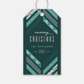 Kerstcadeau-etiket met visgraatmotief en foto - Te Cadeaulabel (Voorkant)