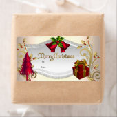 Kerstcadeau-etiket Rood Wit Kerstmis Etiket (Insitu)