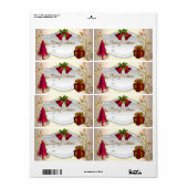 Kerstcadeau-etiket Rood Wit Kerstmis Etiket (Full Sheet)