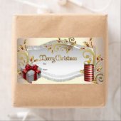Kerstcadeau-etiket Rood Wit Kerstmis Etiket (Insitu)