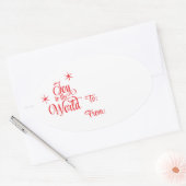 Kerstcadeau-etiketsticker Ovale Sticker (Envelop)
