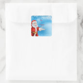 Kerstcadeau-etiketsticker-Santa Vierkante Sticker (Tas)