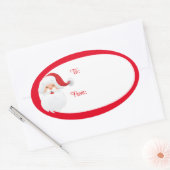 Kerstcadeau-etiketstickers-Kerstman Ovale Sticker (Envelop)