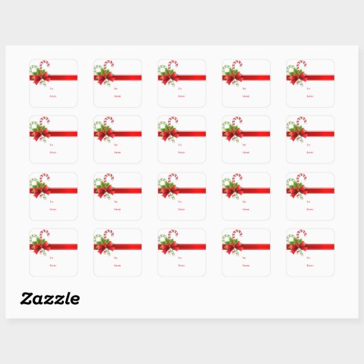 Kerstcadeau-etiketstickers Vierkante Sticker (Vel)