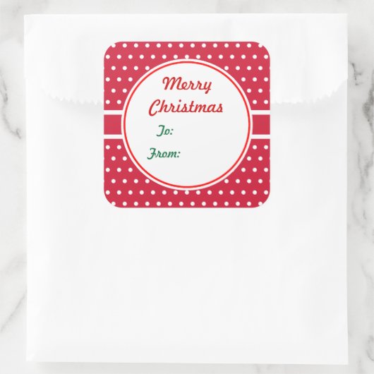 Kerstcadeau-etiketstickers Vierkante Sticker (Tas)