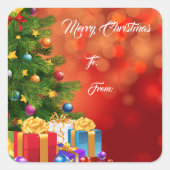 Kerstcadeau-etiketstickers Vierkante Sticker (Voorkant)