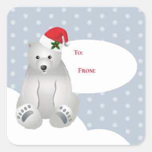 Kerstcadeau-etiketstickers Vierkante Sticker