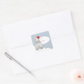 Kerstcadeau-etiketstickers Vierkante Sticker (Envelop)