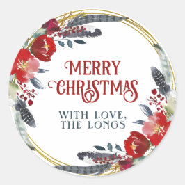 Kerstcadeau-etiketten, cadeautags, kersttraktaties ronde sticker