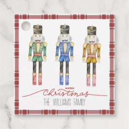 Kerstcadeau-etiketten met Plaid Notenkraker Vierka Bedankjes Labels
