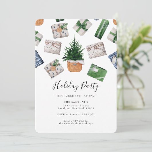 Kerstcadeau Exchange-feestdag Kaart (Staand voorkant)