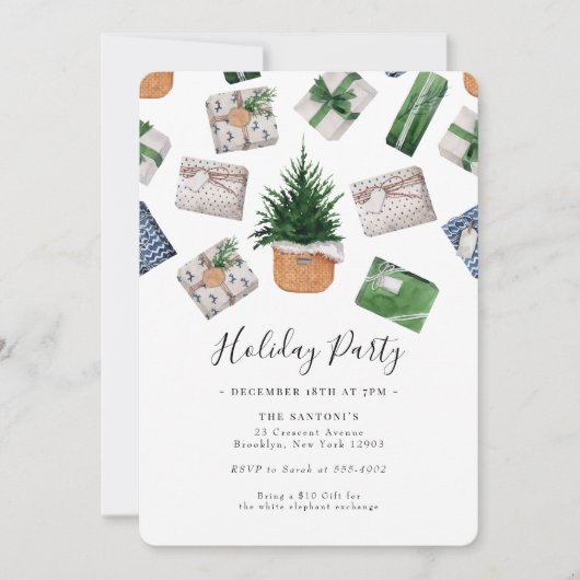 Kerstcadeau Exchange-feestdag Kaart (Voorkant)