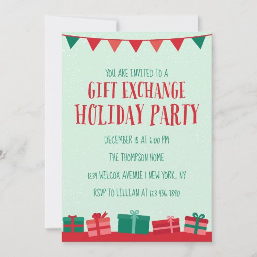 Kerstcadeau Exchange-feestdag Kaart (Voorkant)