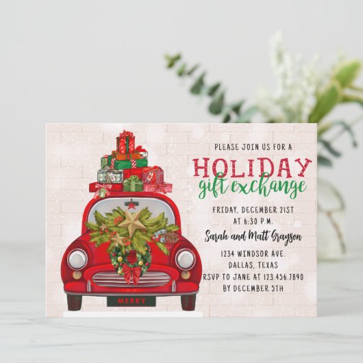 Kerstcadeau Exchange-feestdag Kaart (Staand voorkant)