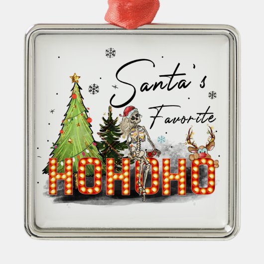 kerstcadeau favoriete ho Ho Metalen Ornament (Voorkant)